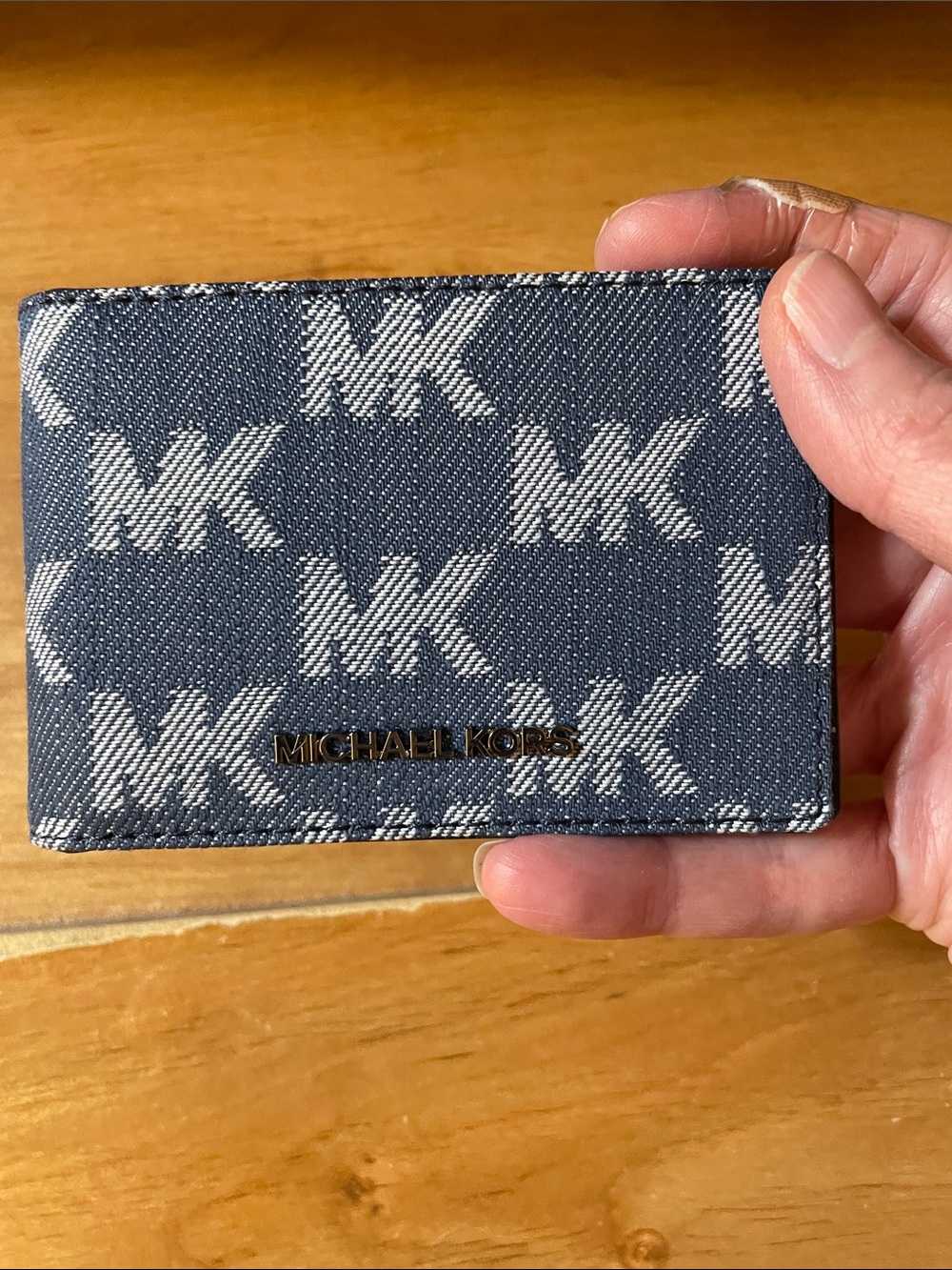 Michael Kors Denim MK Logo Card Holder